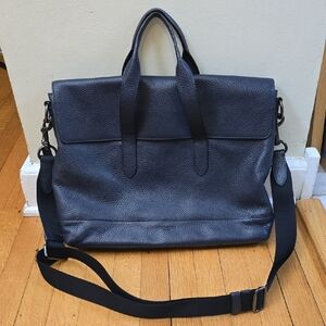 COACH, Metropolitan Soft Leather Briefcase/Tote, Navy, EUC, 12" H x 15" W x 3" D